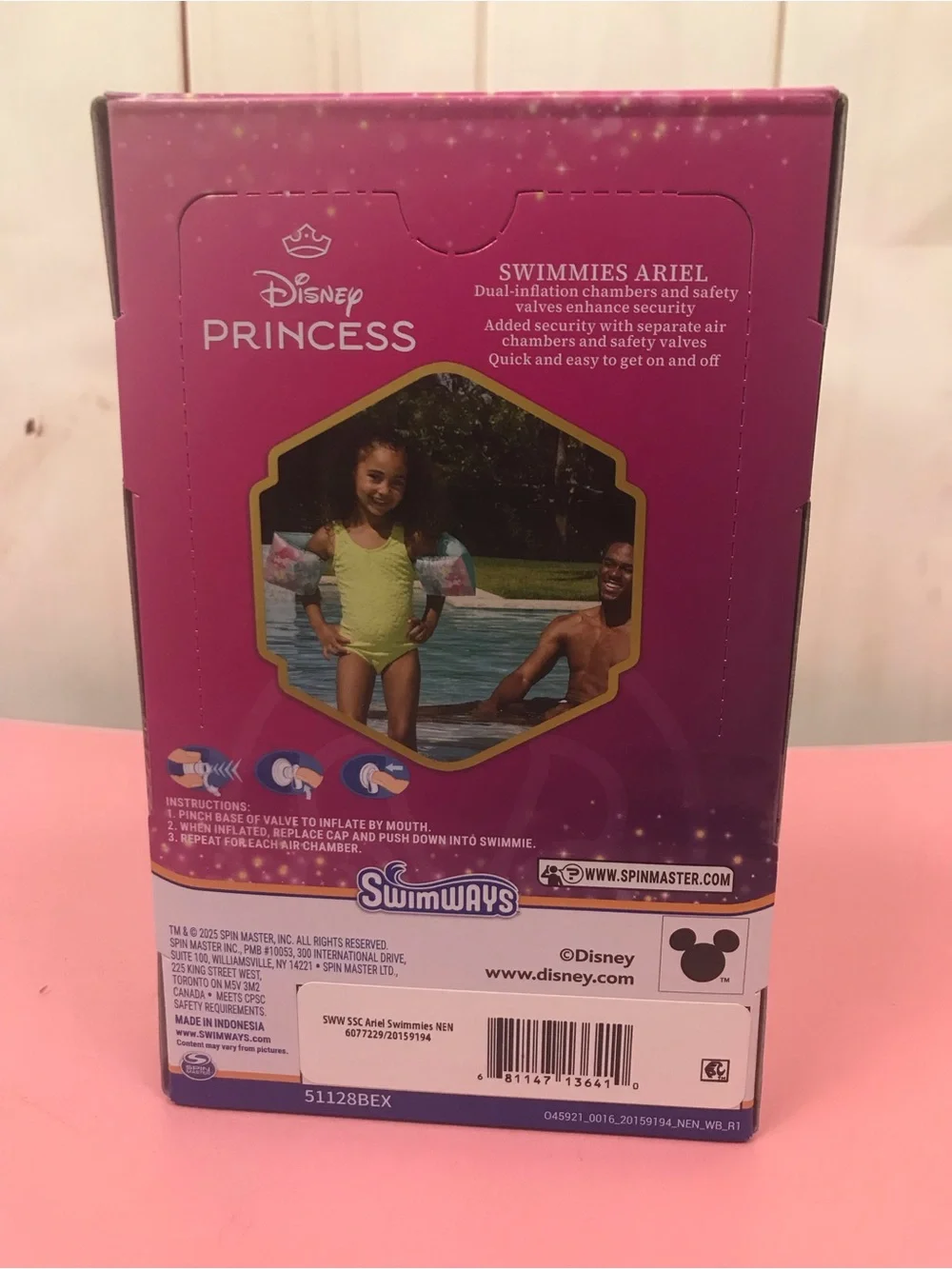 Disney Princess Ariel Swimways Swimmies Arm Floaties - Pink size 3-5 year olds